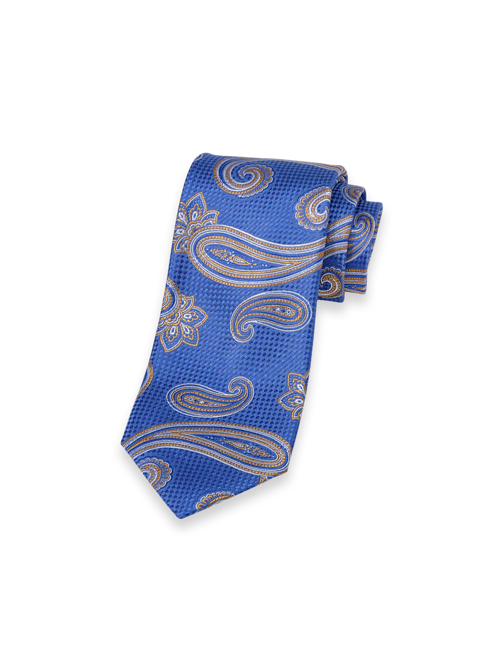 Paisley Woven Silk Tie - Blue/yellow