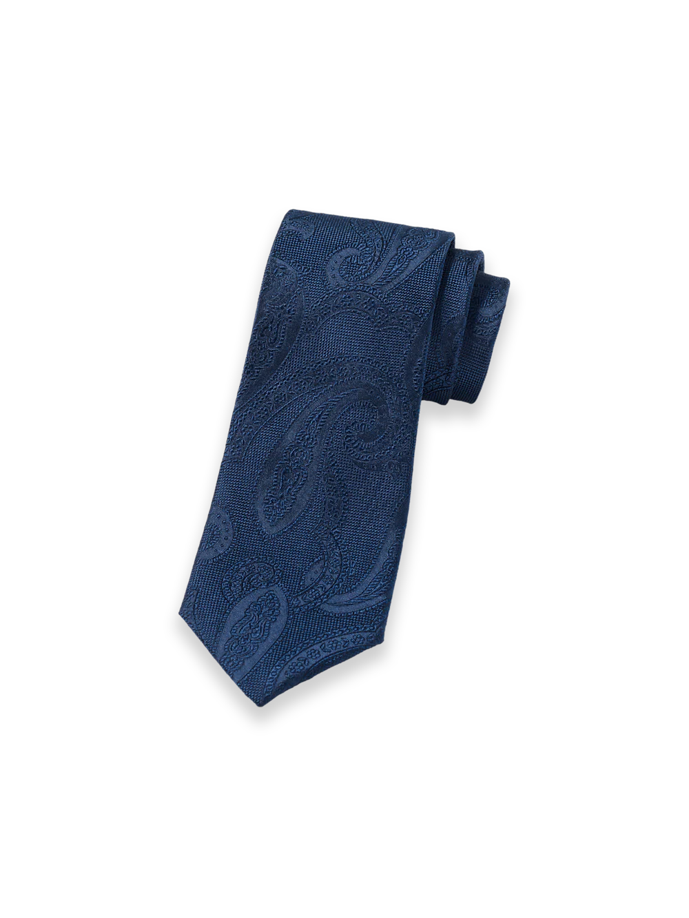 Paisley Woven Silk Tie - Navy