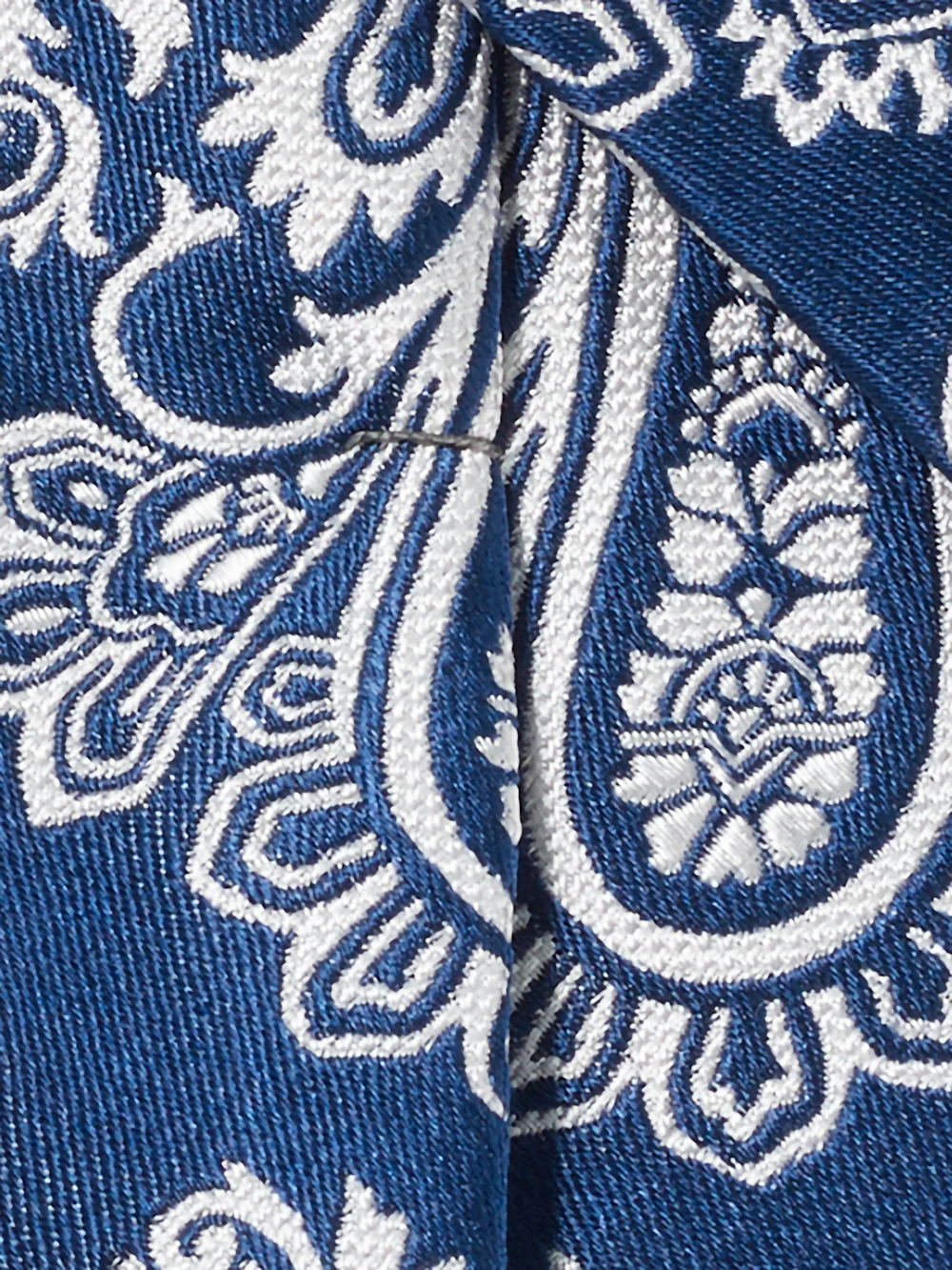 Paisley Woven Silk Tie - Blue/white - Image 4