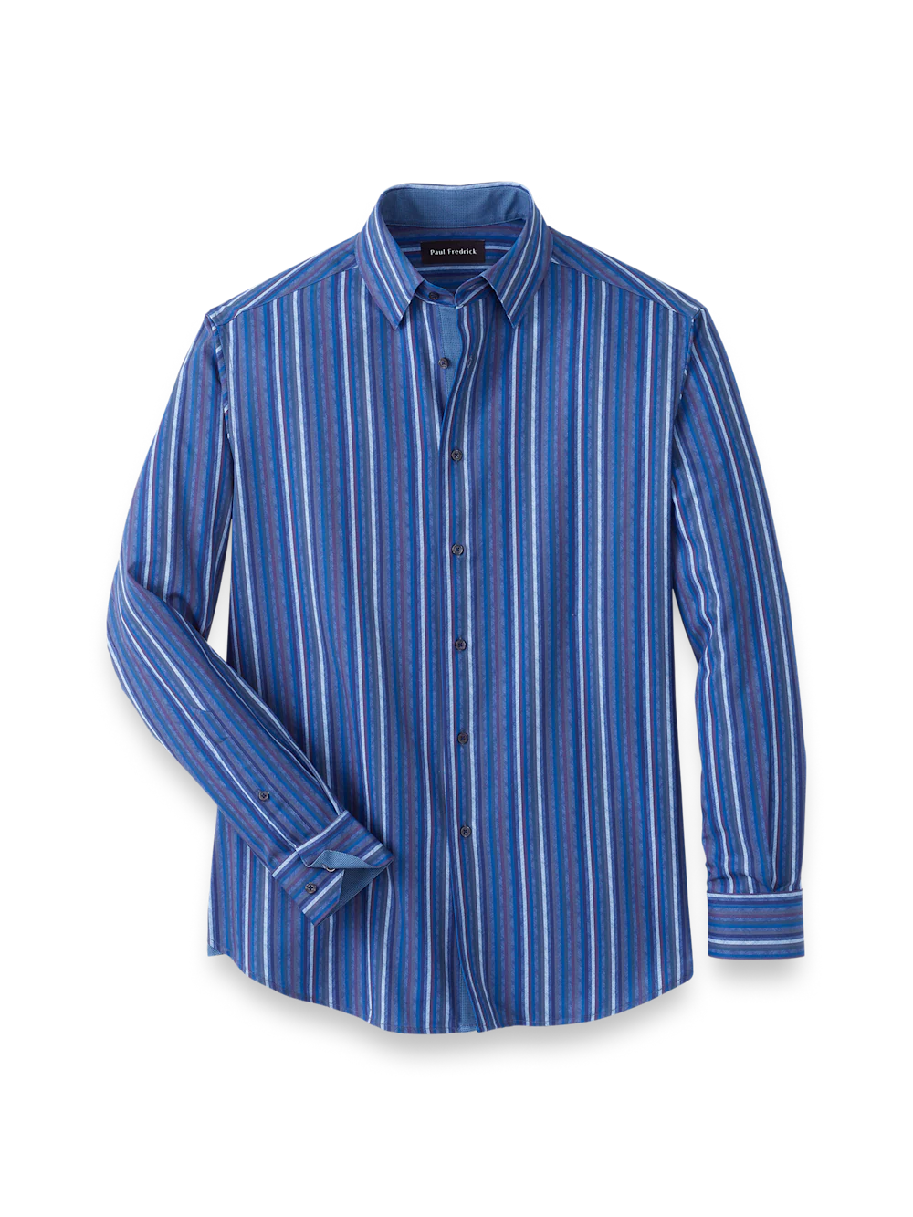 Performance Stretch Stripe Casual Shirt - Blue