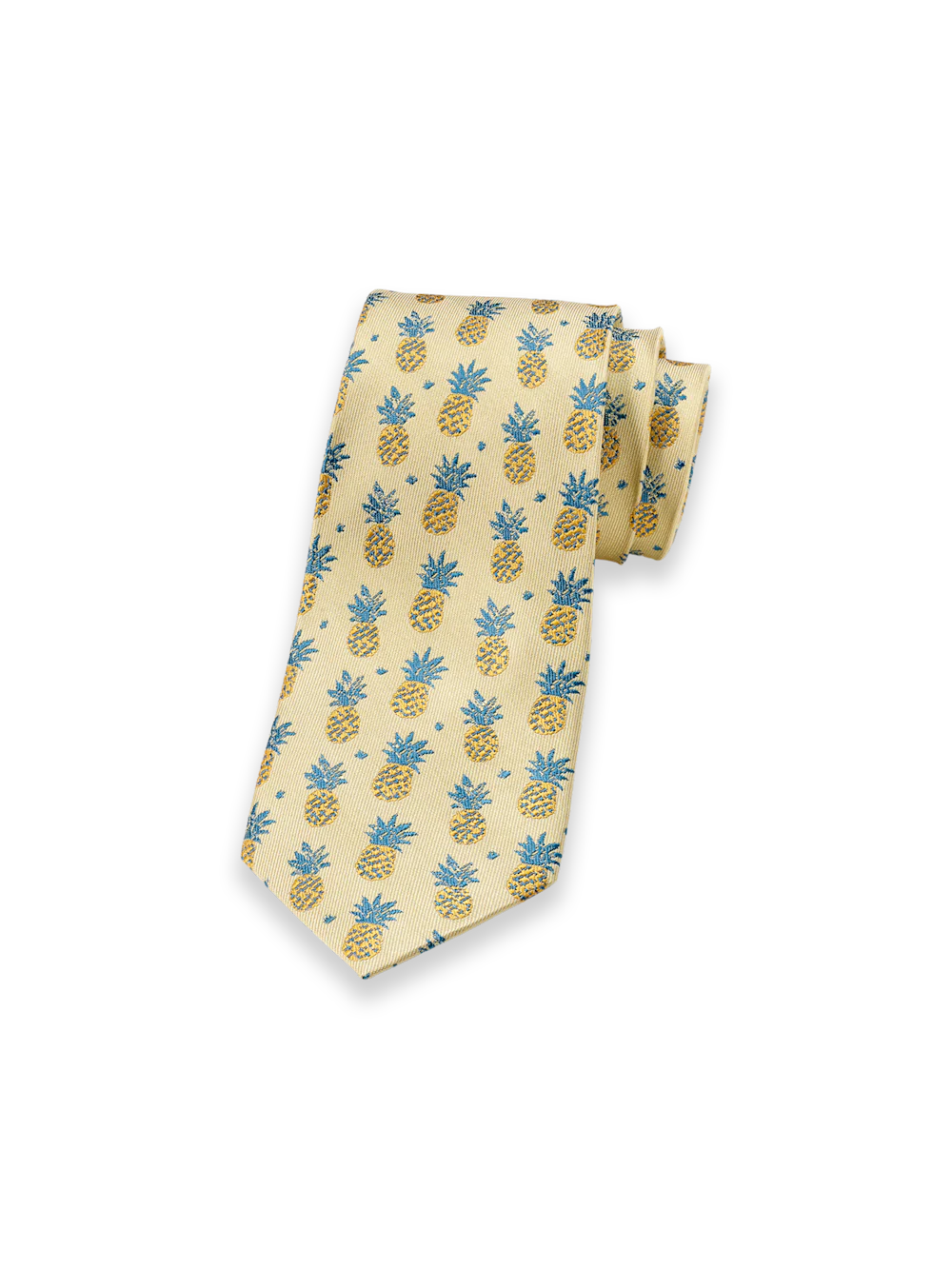 Pineapple Printed Silk Tie - Yellow Multi