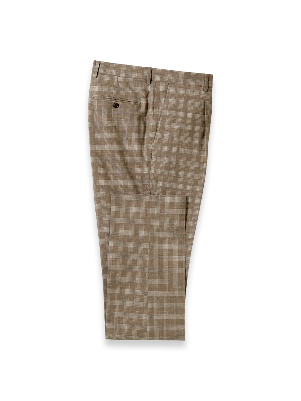 Plaid Wool Blend Double Breasted Peak Lapel Suit - Brown Plaid - Image 9