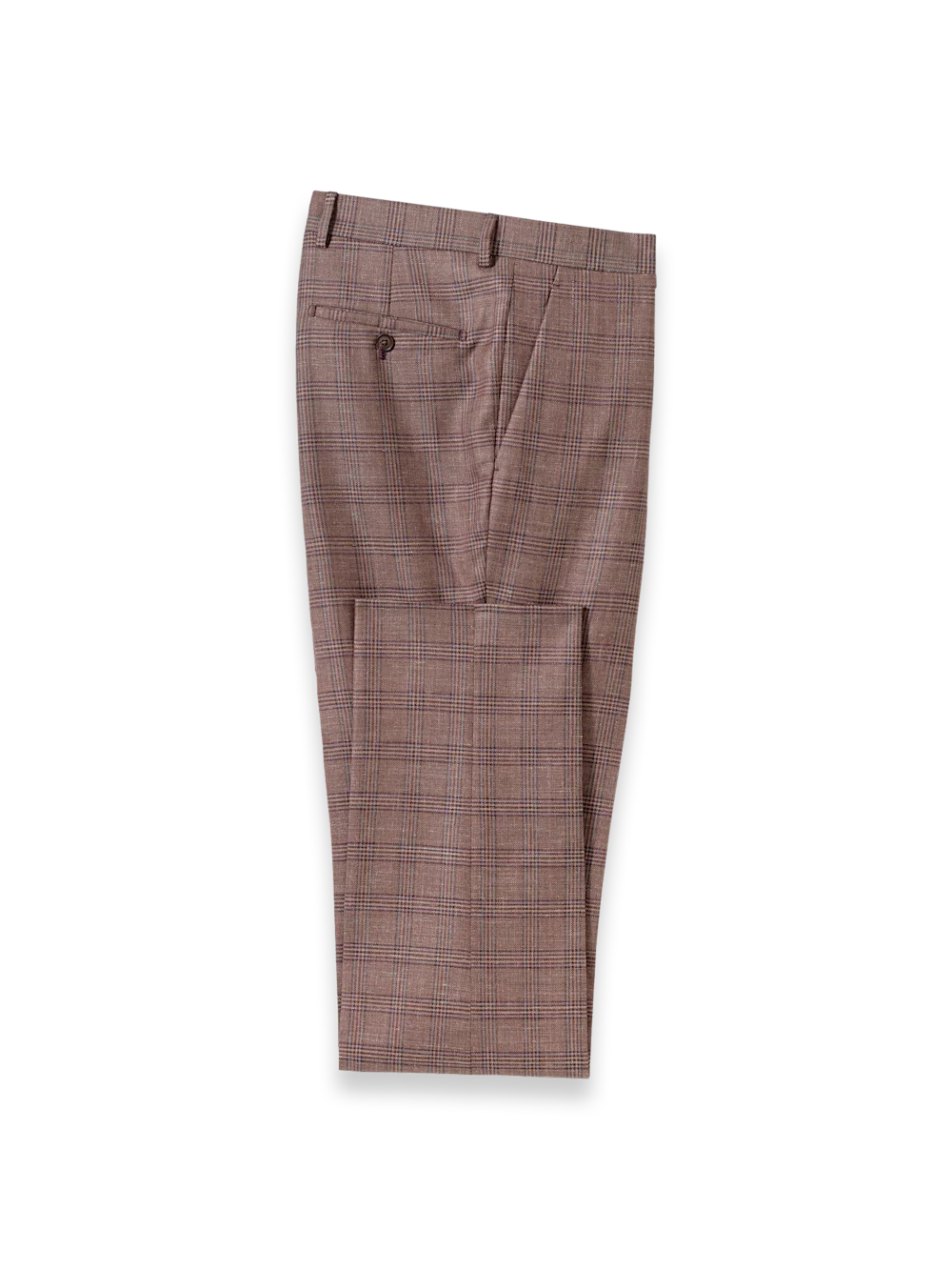 Plaid Wool Blend Single Breasted Notch Lapel Suit - Wine Plaid - Image 9