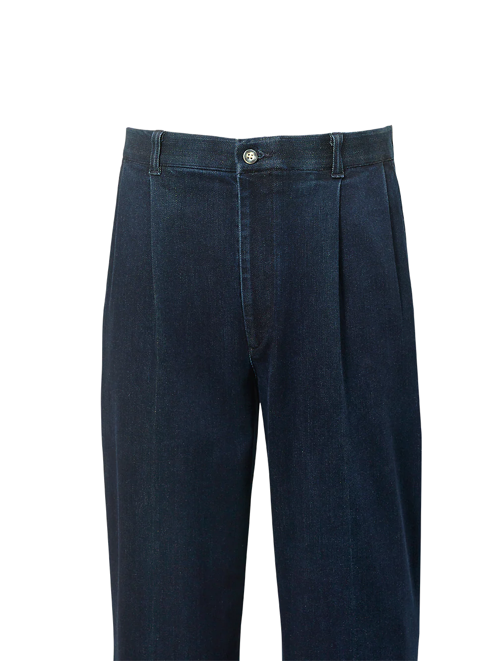 Pleated Denim Pants - White - Image 2