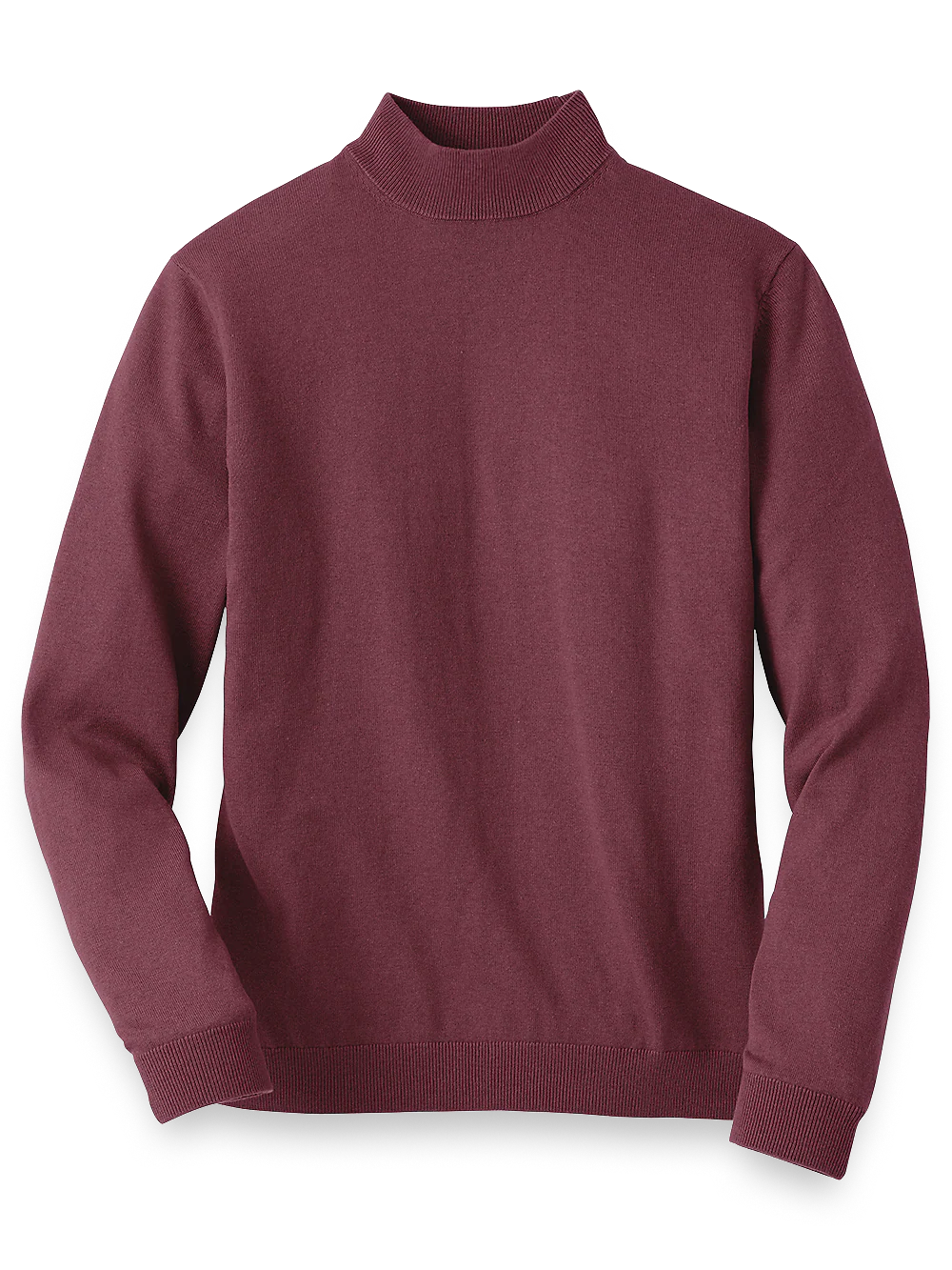 Silk Cotton And Cashmere Mock Neck Sweater - Burgundy