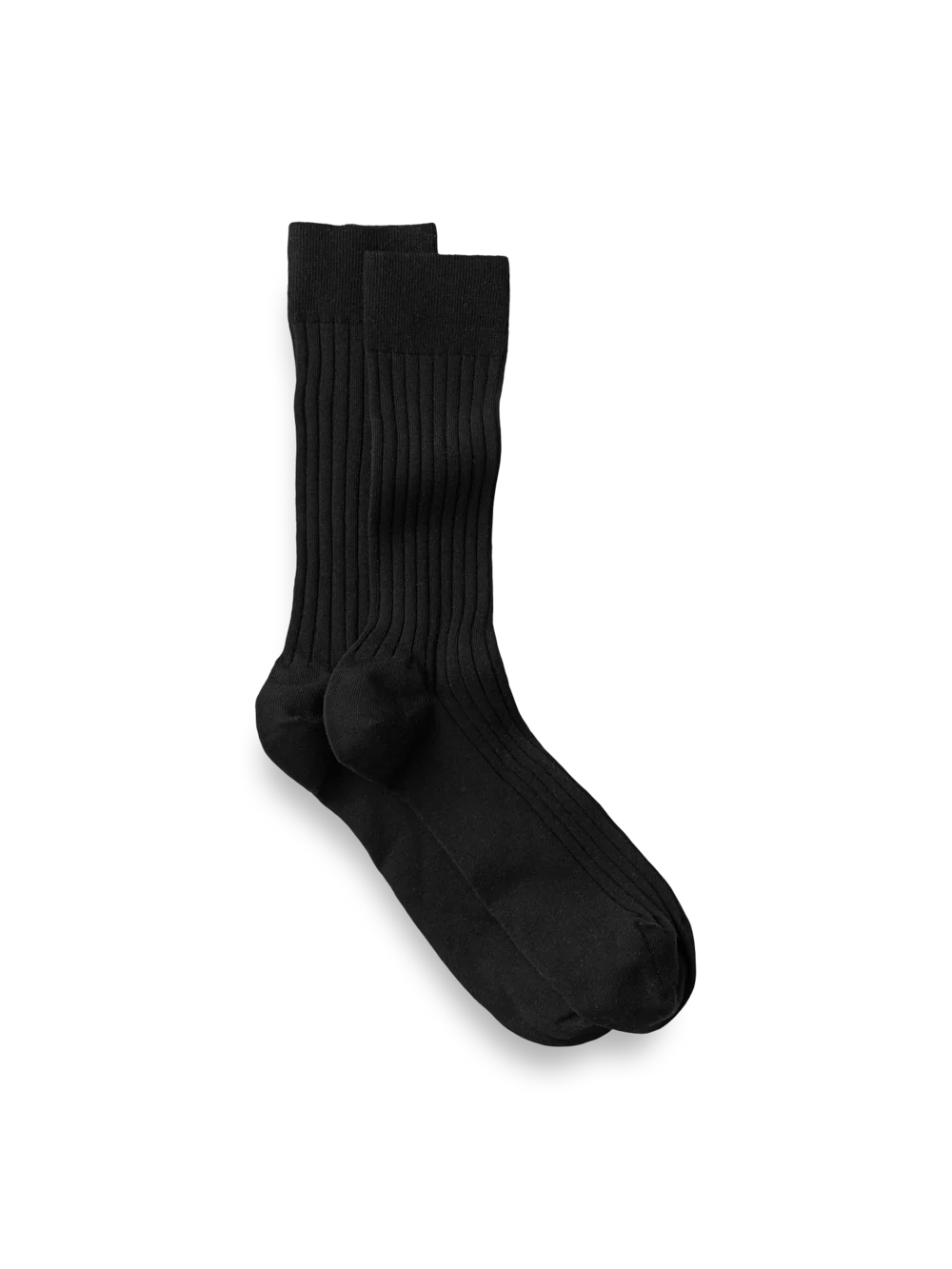 Solid Rib Cotton Blend Sock - Black