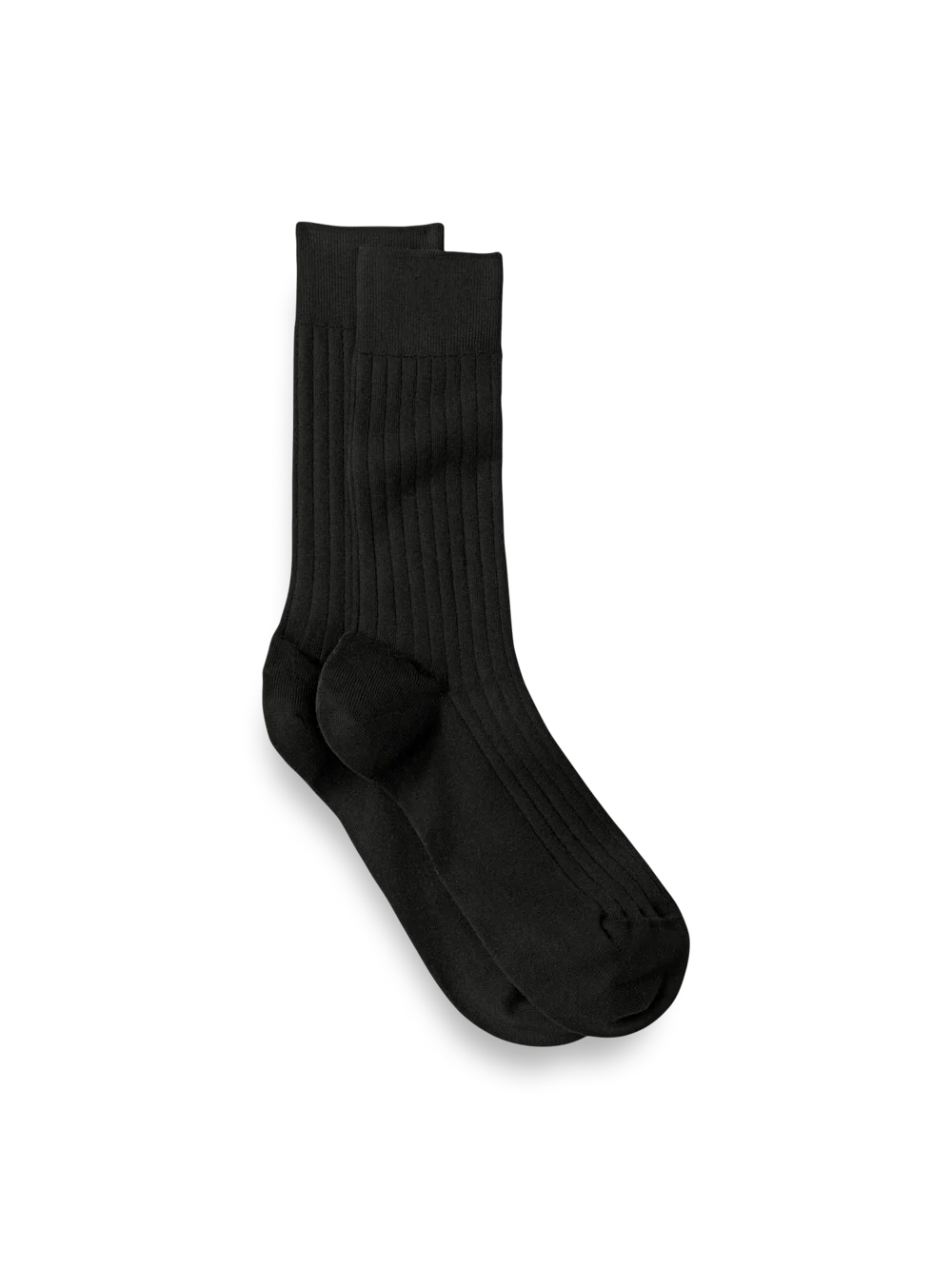 Solid Rib With Contrast Cotton Blend Sock - Black/grey