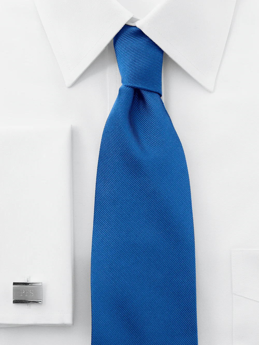 Solid Twill Woven Silk Tie - Silver - Image 2