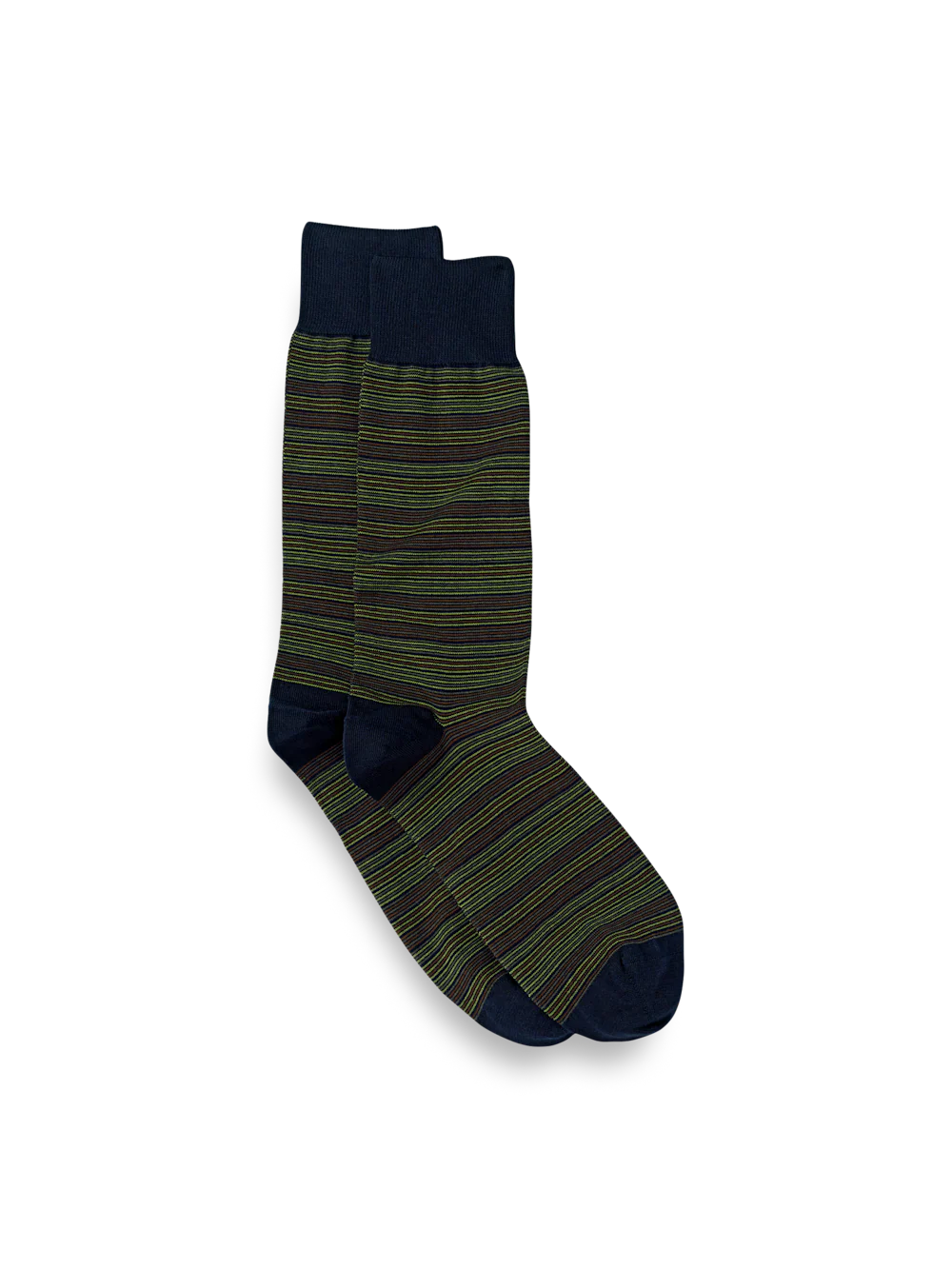 Stripe Cotton Blend Sock - Green Multi