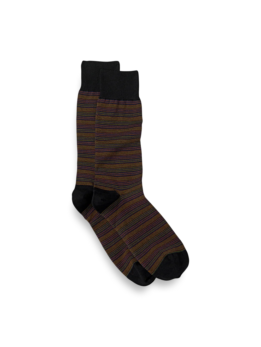 Stripe Cotton Blend Sock - Black Multi