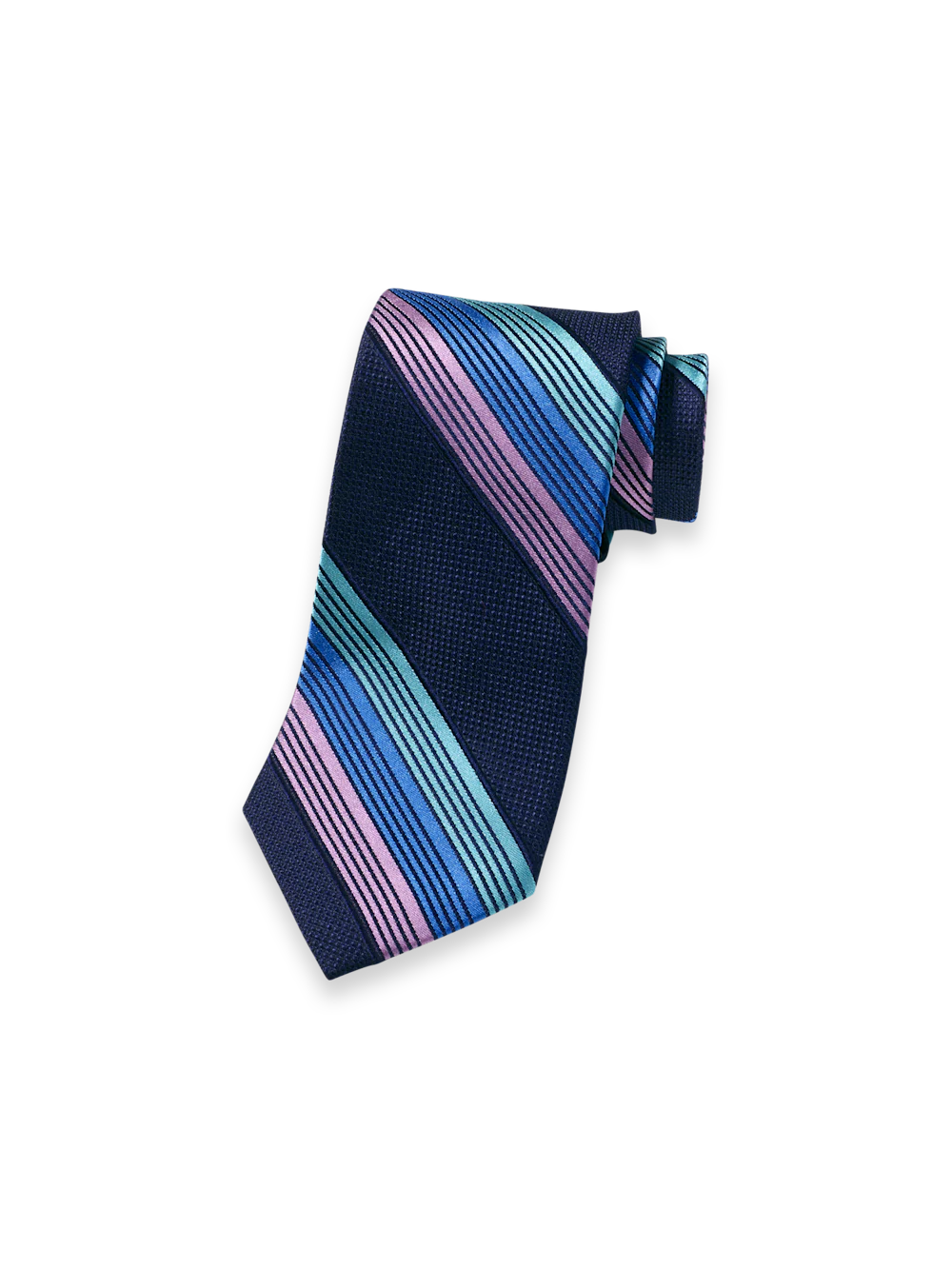 Stripe Woven Silk Tie - Blue Multi