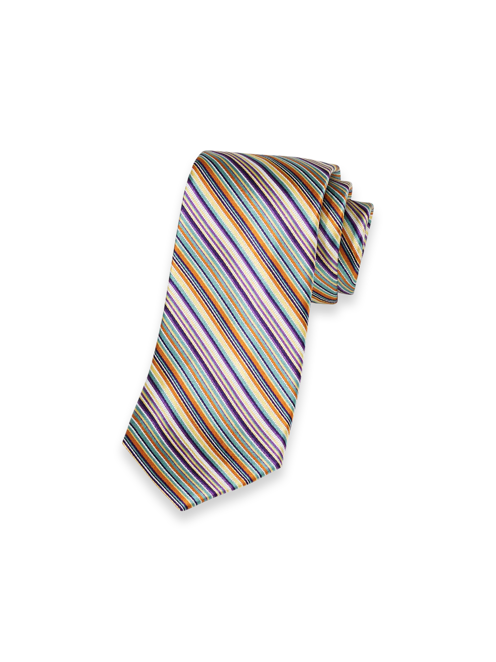 Stripe Woven Silk Tie - Purple Multi