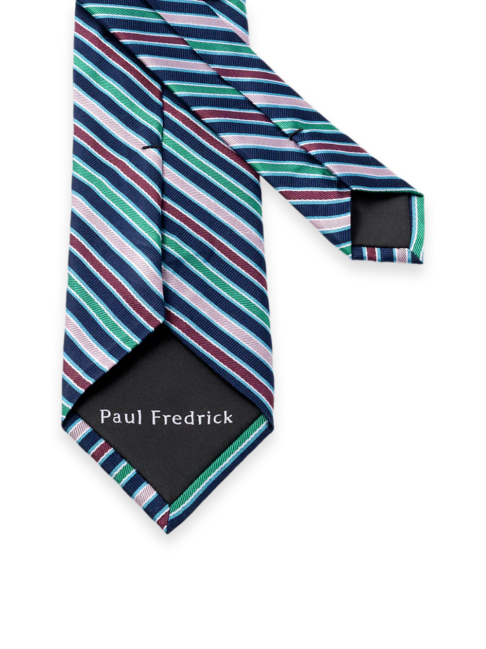 Stripe Woven Silk Tie - Multi - Image 3