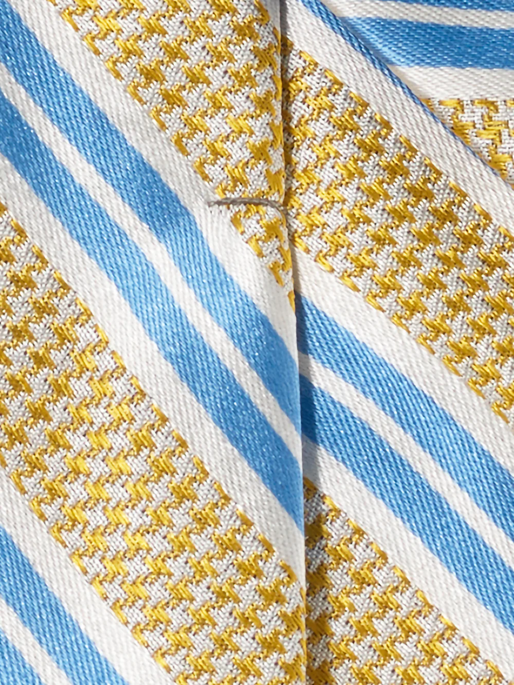 Stripe Woven Silk Tie - Yellow/blue - Image 4