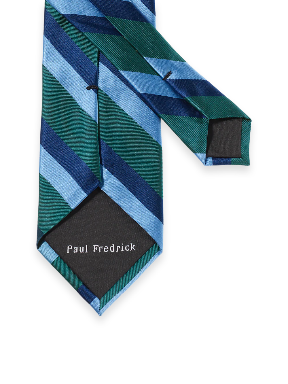 Stripe Woven Silk Tie - Teal/blue - Image 3
