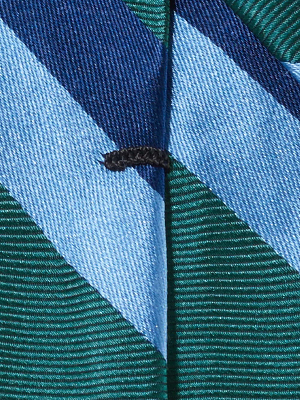Stripe Woven Silk Tie - Teal/blue - Image 4