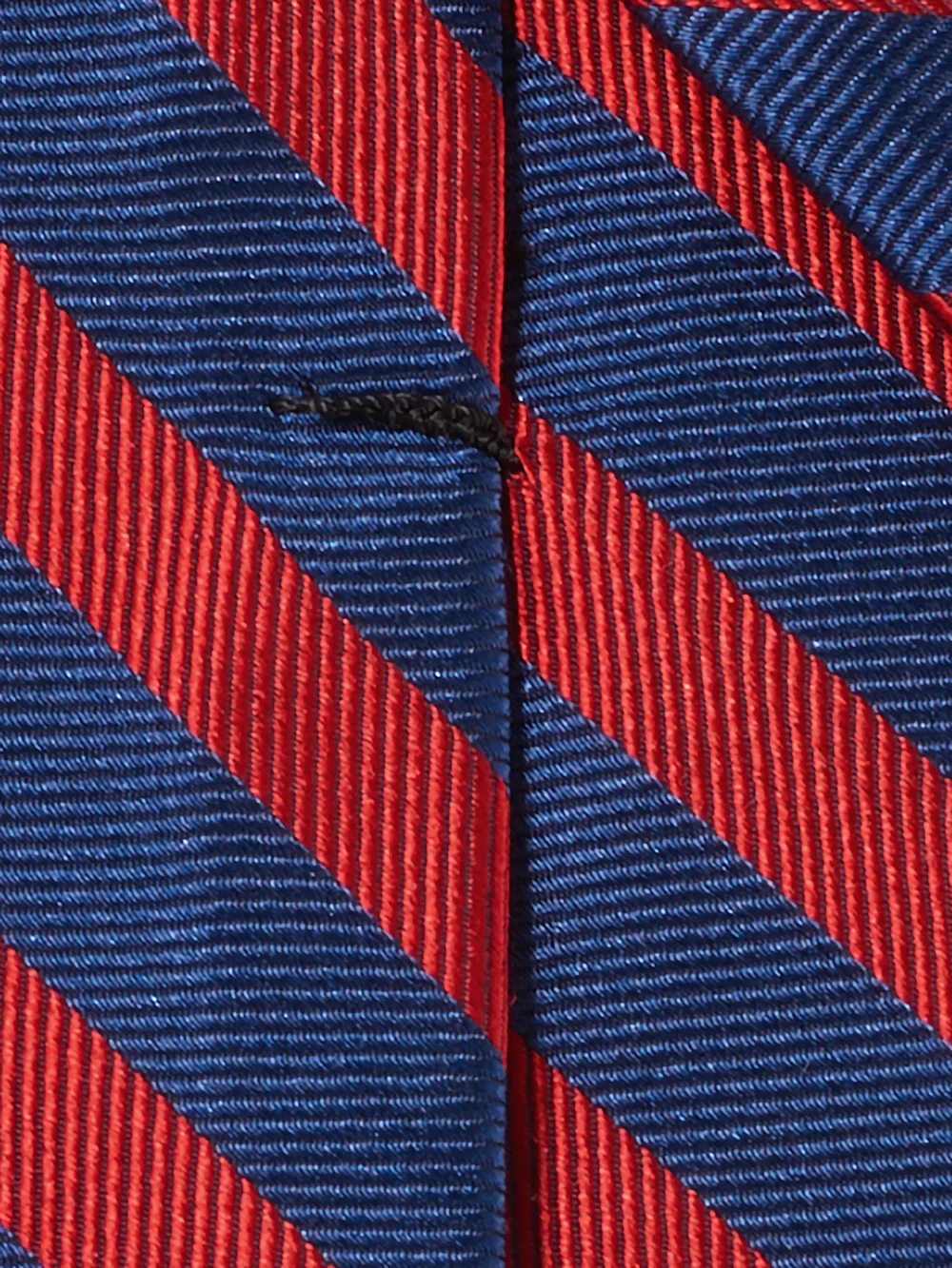 Stripe Woven Silk Tie - Red/navy - Image 4