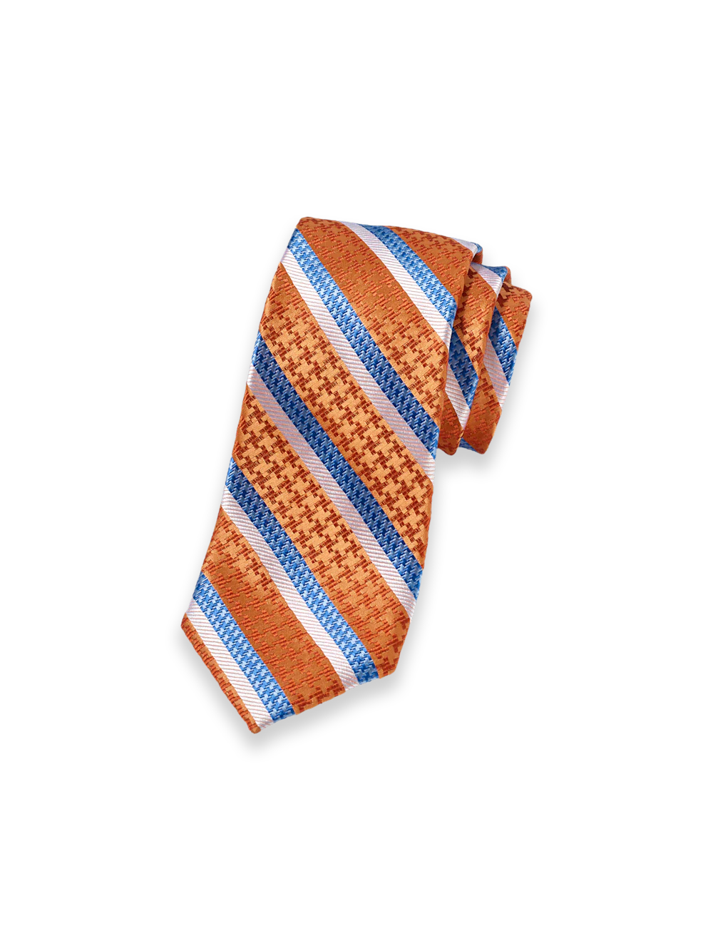 Stripe Woven Silk Tie - Orange Multi