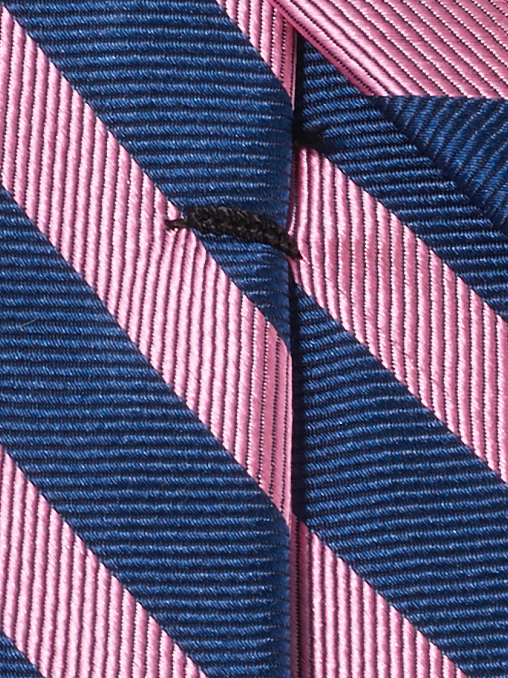Stripe Woven Silk Tie - Pink/navy - Image 4
