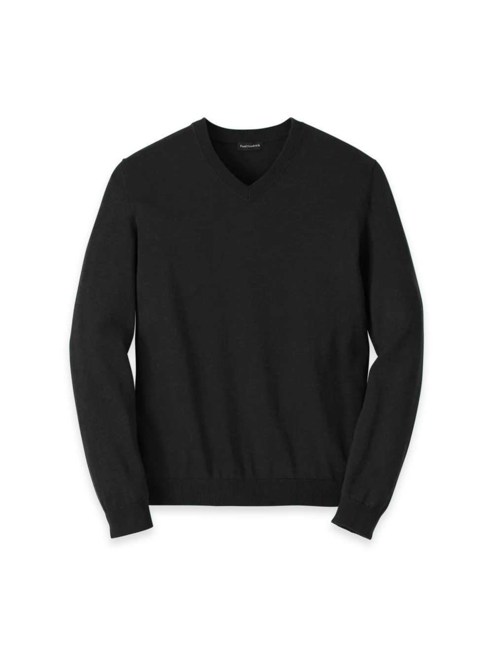 Supima Cotton V-neck Sweater - Black
