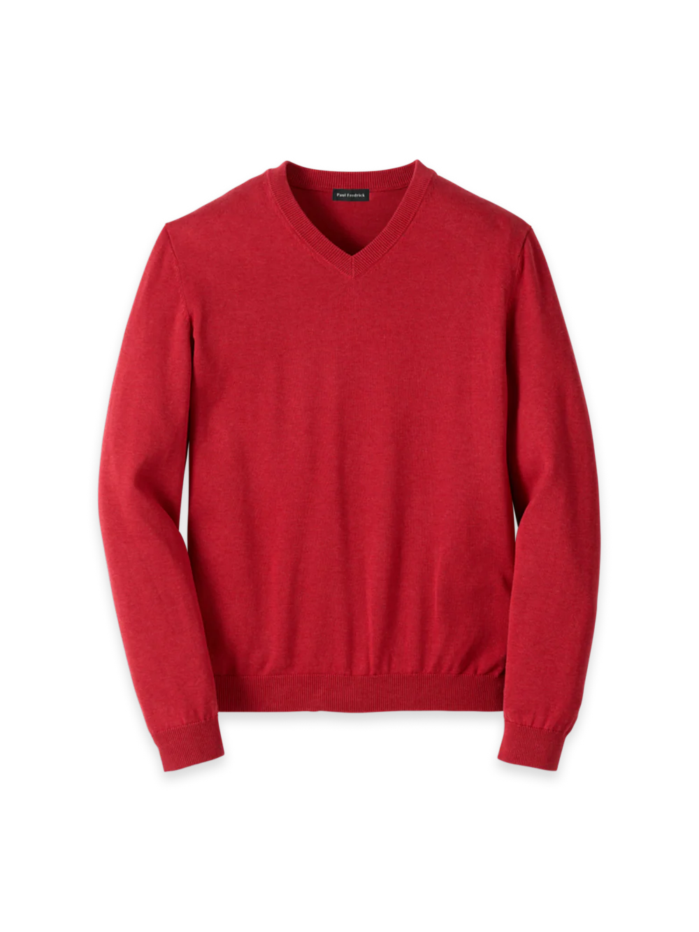 Supima Cotton V-neck Sweater - Red