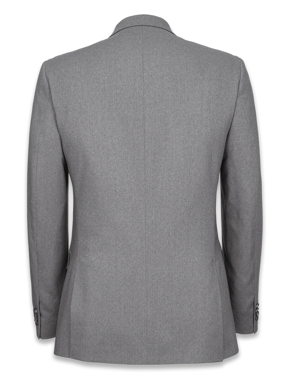Tailored Fit Essential Wool Peak Lapel Suit Jacket - Grey - Image 4