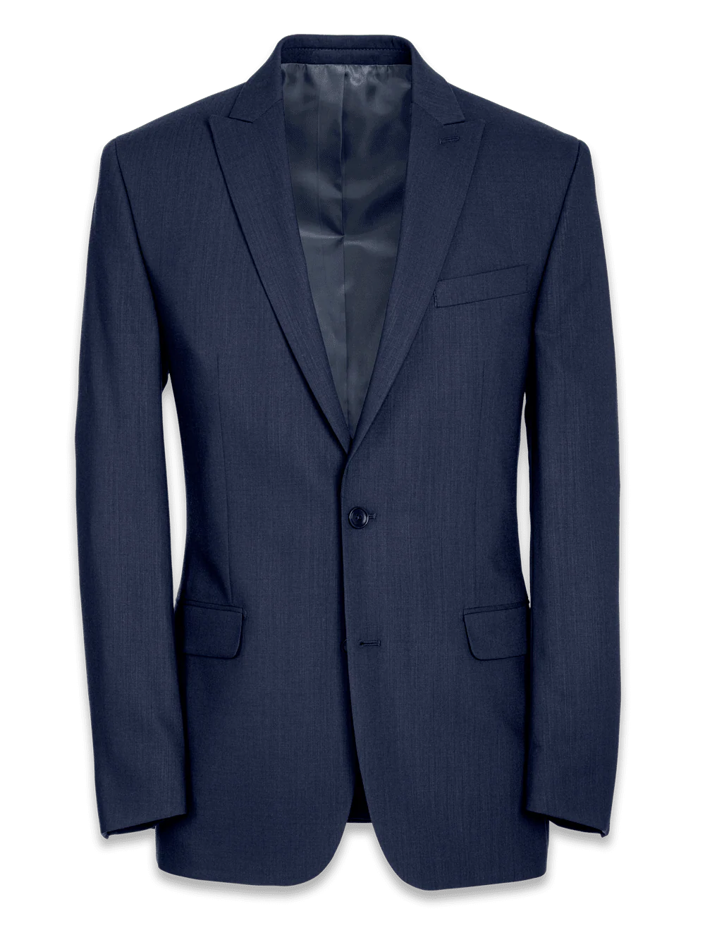 Tailored Fit Essential Wool Peak Lapel Suit Jacket - Navy