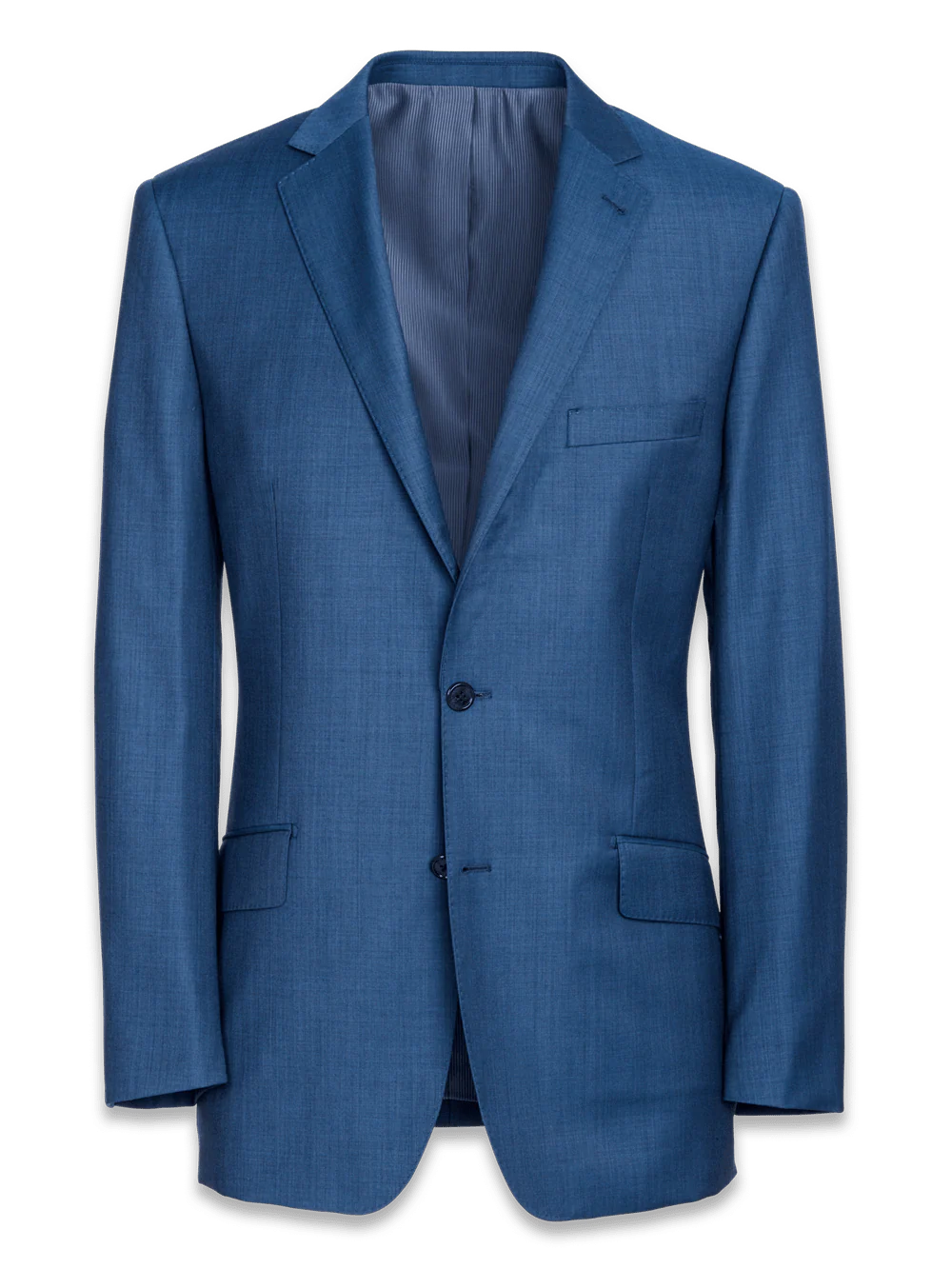 Tailored Fit Sharkskin Notch Lapel Suit Jacket - Slate Blue