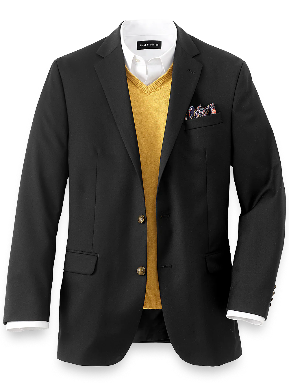 Tailored Fit Wool Travel Blazer - Black