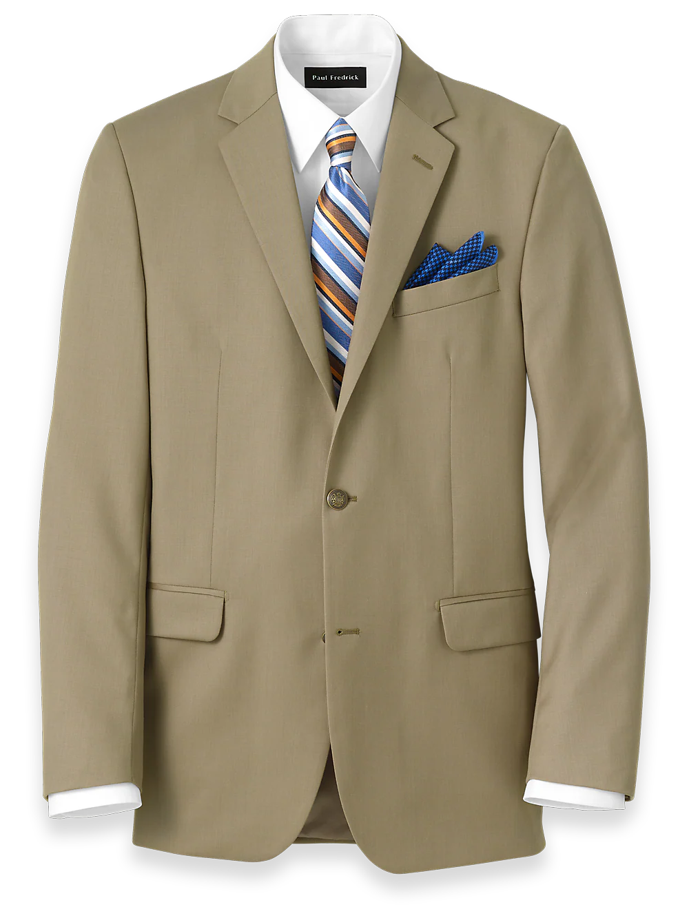 Tailored Fit Wool Travel Blazer - British Tan