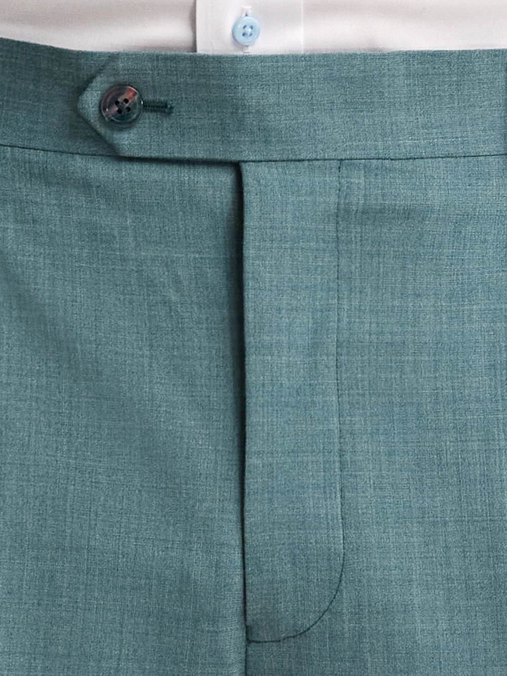 Wool Bengaline Suit Pants - Teal - Image 10