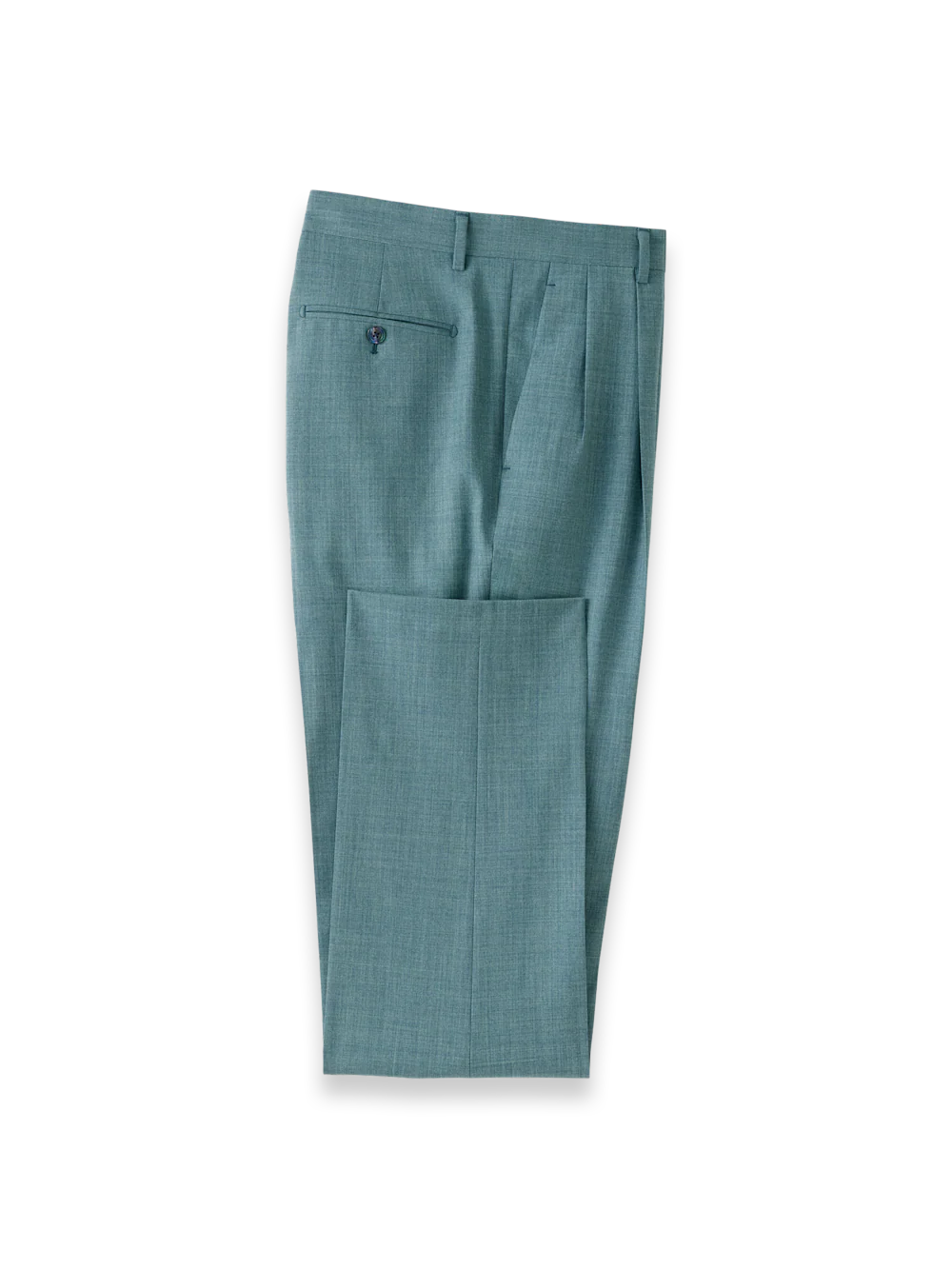 Wool Bengaline Suit Pants - Teal - Image 6