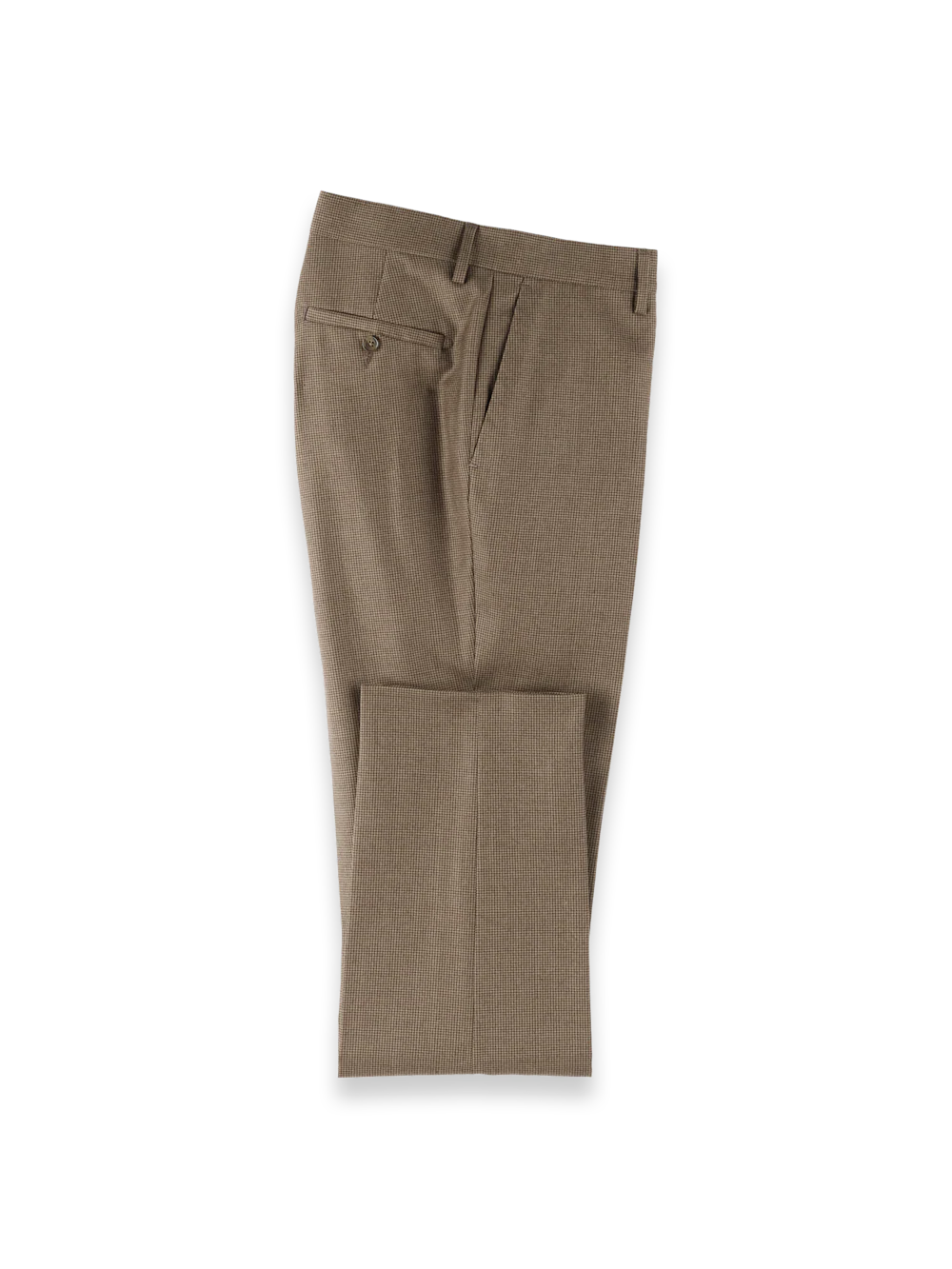 Wool Flannel Houndstooth Pants - Brown