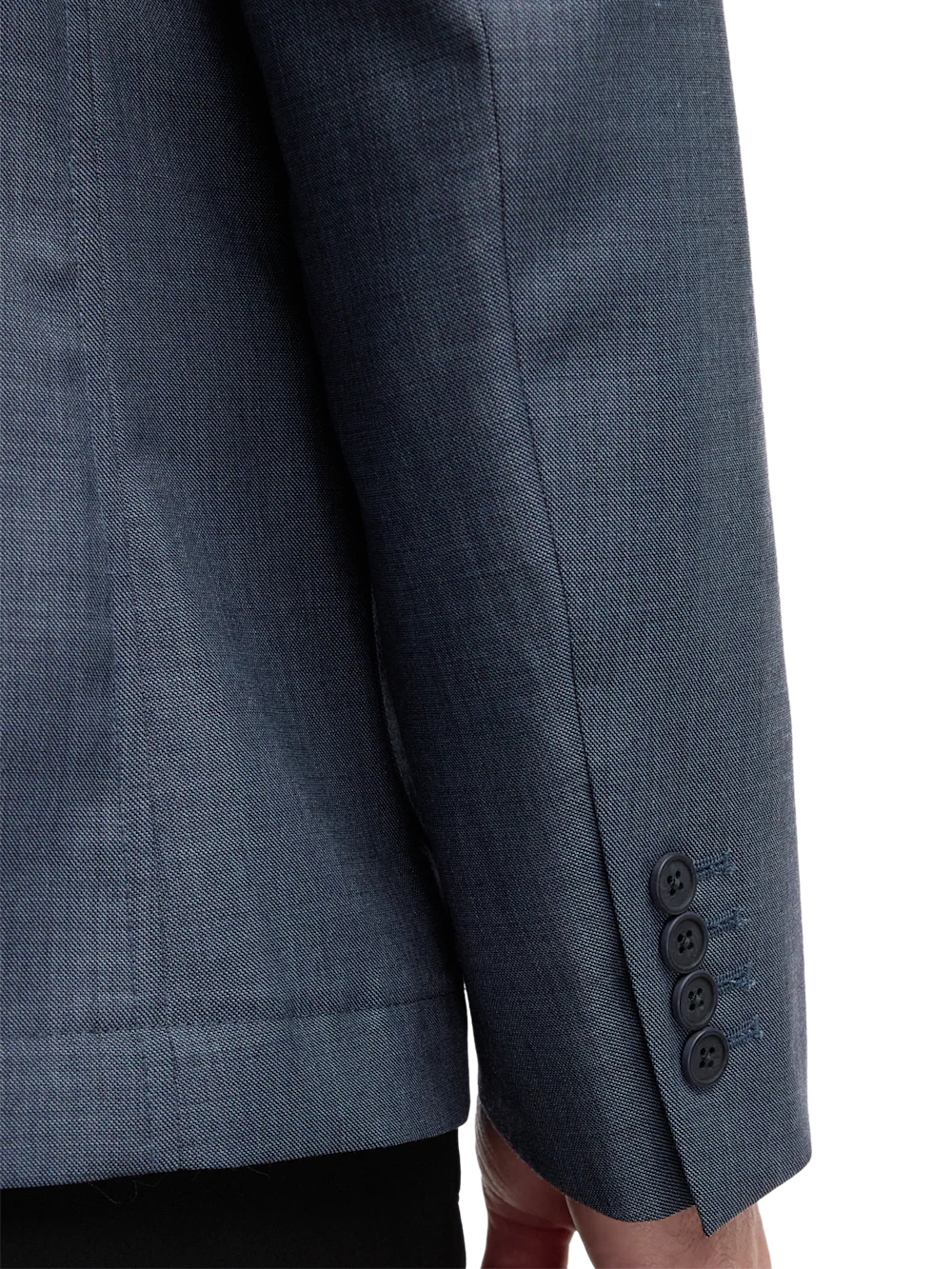 Wool Sharkskin Shirt Jacket - Blue - Image 3