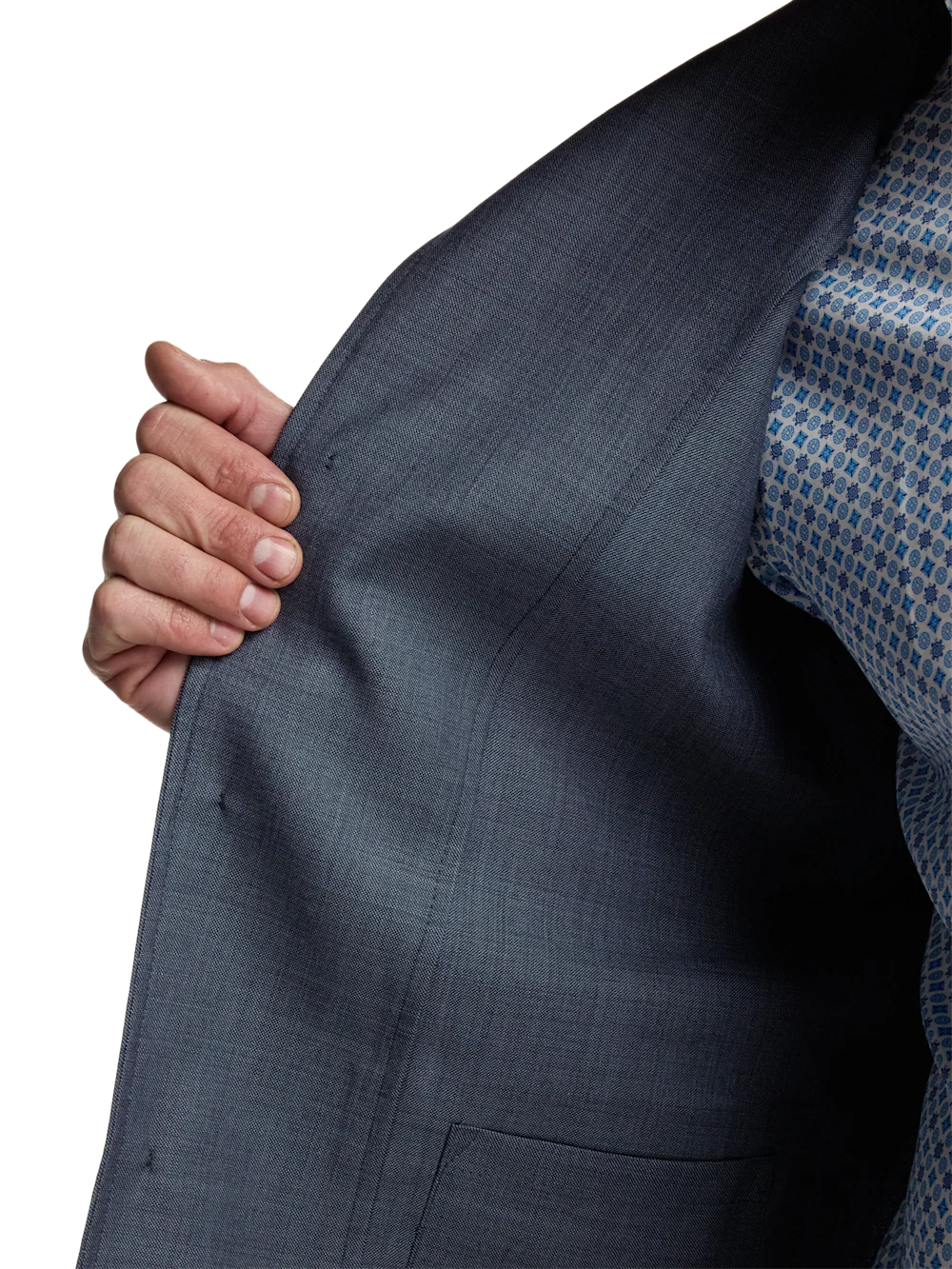Wool Sharkskin Shirt Jacket - Blue - Image 4