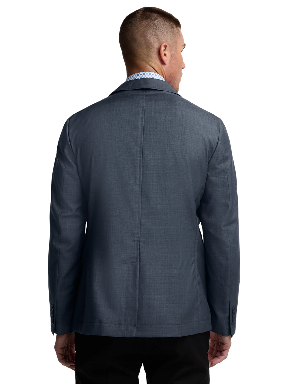 Wool Sharkskin Shirt Jacket - Blue - Image 7