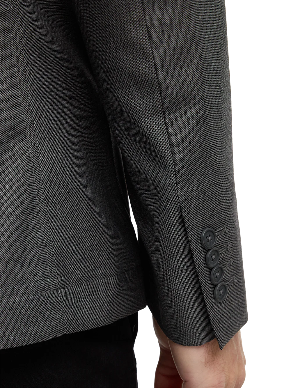 Wool Sharkskin Shirt Jacket - Charcoal - Image 3
