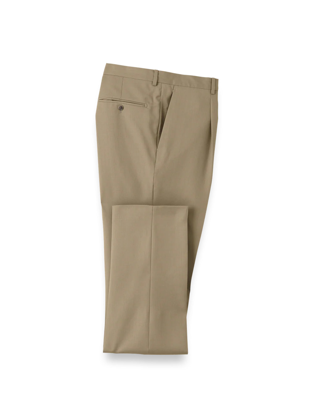 Wool Single Pleat Pants - British Tan