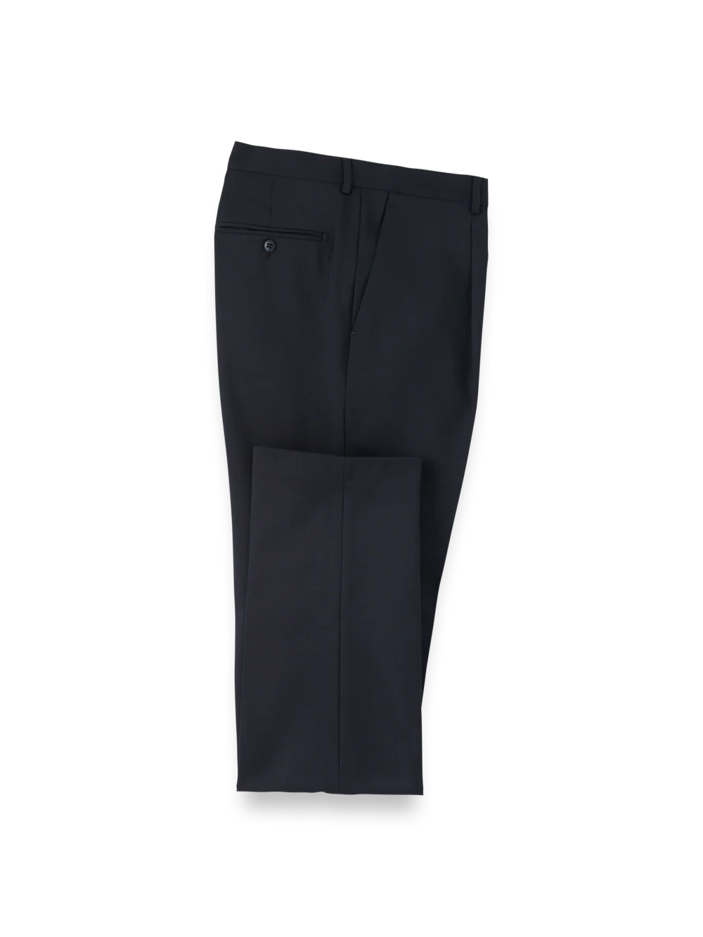Wool Single Pleat Pants - Navy