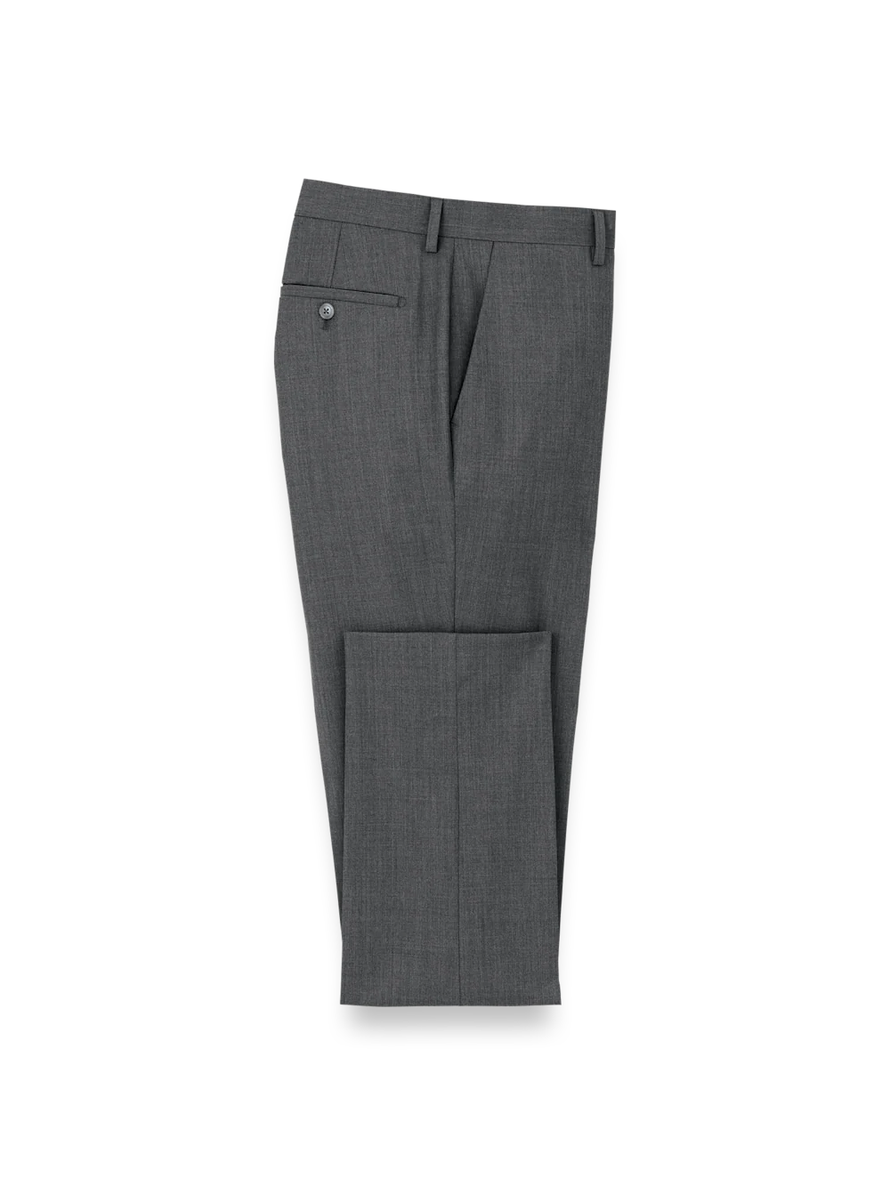 Wool Stretch Bengaline Suit Pants - Grey