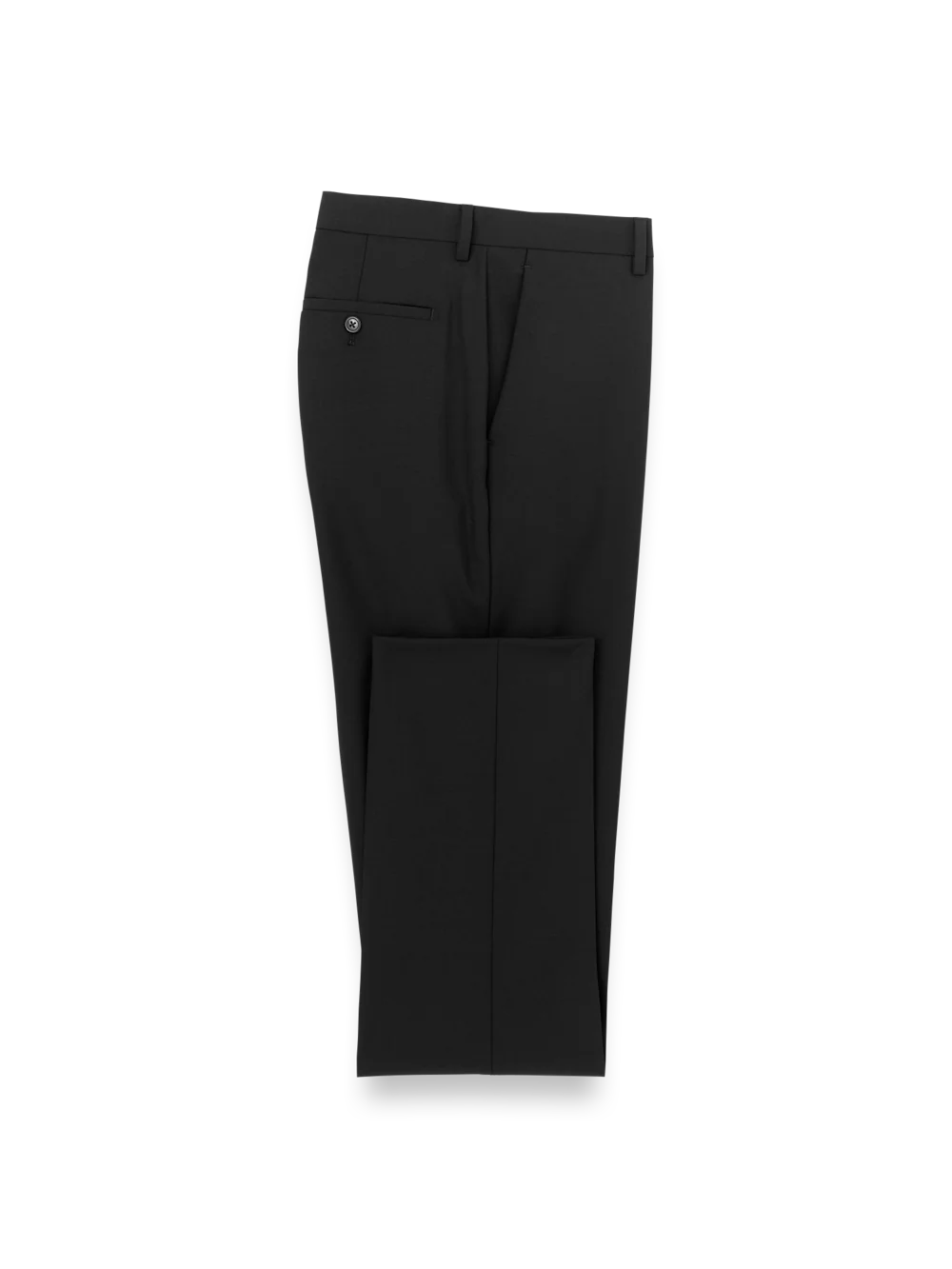 Wool Stretch Bengaline Suit Pants - Black