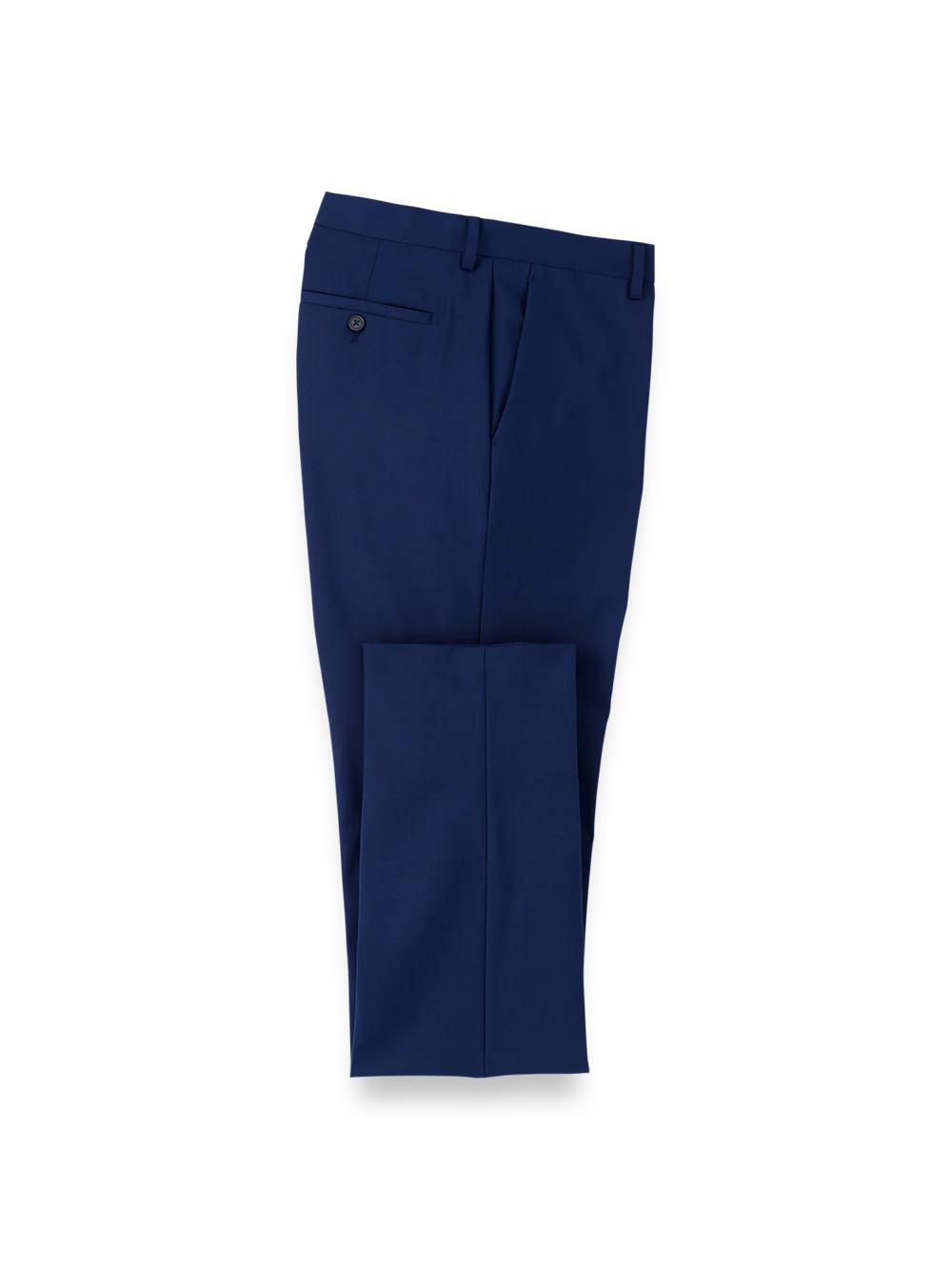 Wool Stretch Bengaline Suit Pants - Blue